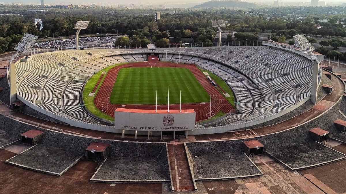 Vista aérea del Estadio Olímpico Universitario