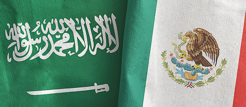 mexico y arabia saudita banderas